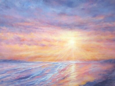 original sunset seascape painting
