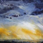 Abstract sunset painting by Stella Dunkley