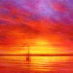 Abstract sunset painting by Stella Dunkley