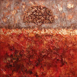 Abstract Trees Paintings Copper Tree II