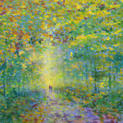 landscape woods painting autumn canopy