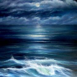 moonlight seascape oil painting