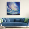 Windswept seascape oil painting room view