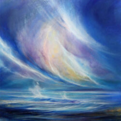 Windswept seascape painting