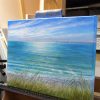 Down to the sea seascape painting in studio