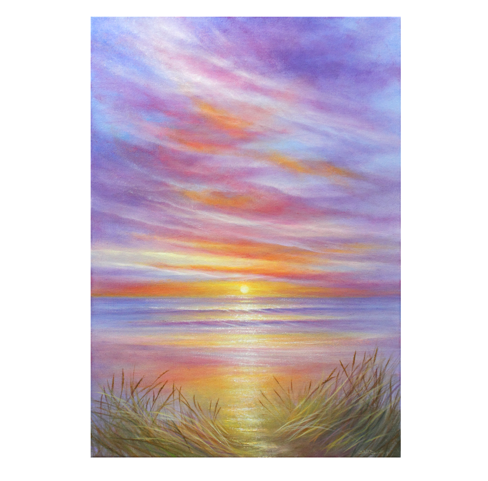 Summer Sunset seascape beach sunset painting for sale