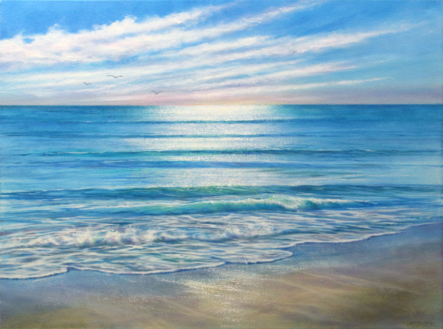 seascape oil painting for sale Into the blue
