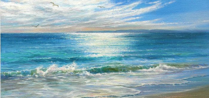 Seascape greeting art card Windswept Shore