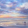 Sunset seascape painting for sale, an evening walk